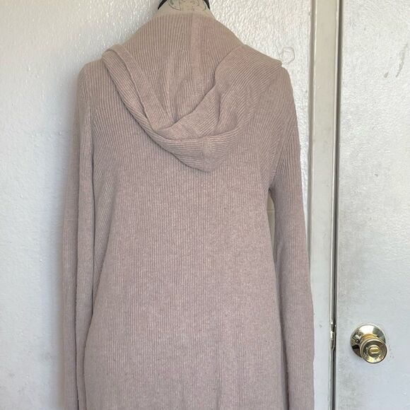 EDC Esprit Womens Sweater Cardigan Sz Small Open Ribbed Hoodie Minimalist Brown - Picture 5 of 13